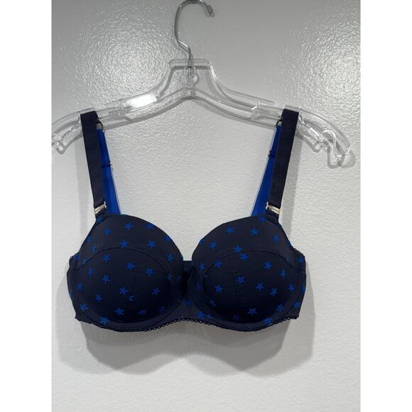 Stella McCartney Other - Stella McCartney Star Print Underwire Bra Navy Blue Women’s Size 34D Fun Retro